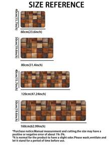 1pc Silica Gel Kitchen Floor Mat, Wood Grain Mosaic Pattern Design, Simulating The Effect Of Old Wooden Board Splicing, Presenting A Retro And Natural Visual Style - Multicolor - View 3