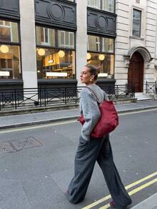 Suéter de mujer tipo pullover suave, jersey holgado de punto retro, top casual oversize