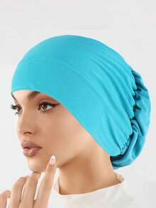 女士弹力头巾 - 弹性全包覆式癌症化疗帽，柔和灰色 - 适合日常、节日、术后佩戴 - 易于护理且佩戴稳固 - 理想的生日/母亲节礼物、宗教场合、优雅头饰、耐用结构、头部遮盖物、特殊场合睡眠帽 - 顏色 - 查看 6