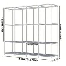 1pc Large-Capacity Portable Wardrobe, A Clothes Storage Cabinet That Is Convenient For Home Assembly, Rental House, Bedroom - Multicolor - View 5