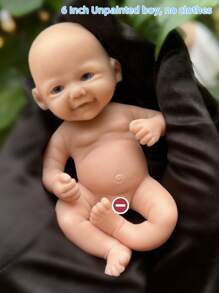 1 PC 6 Inch Super Mini Silicone Girl And Boy Super Soft Touch Painted Newborn Reborn Baby Doll Can Be Bathed In Water Best Gifts For Kids' Birthday, Festival Like Thanksgiving, Halloween And Christmas