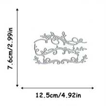 1pc Green Leaf Metal Cutting Die - Heavy Duty Scrapbooking And Card Making Die - Elegant Green Leaf Branch DIY Paper Craft, Scrapbooking Supplies, Intricate Leaf Design, Holiday Decoration - Silver - View 7
