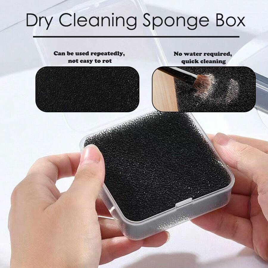 Extra Large Makeup Brush Cleaning Box, Makeup Dry Cleaning Tool, Quick Cleaning Sponge Box, Eyeshadow Brush Cleaner, Makeup Tool Excess Powder & Lip Brush Cleaning Box