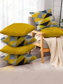 6 Zippered Pillows, 3 Plain And 3 Printed, 0.45x0.45xm - AL - 3TA-3AM - 查看 1