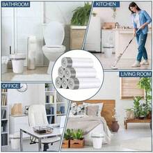 1/20/100个加厚大号抽绳垃圾袋，白色垃圾袋，适用于厨房、办公室、卧室、浴室，4加仑内衬，携带方便（1个为试用装，请谨慎购买） - 白色 - 查看 2