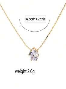 1 peça Elegante Delicado Colar com Corrente Dourada e Pedra de Zircônia Redonda, Adequado para Uso Casual durante todo o Ano por Mulheres e Meninas