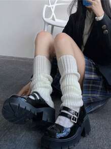 女士超大针织大象图案过膝袜，舒适保暖，适合日常穿着，JK风格腿套，芭蕾舞腿套，秋冬季舒适保暖。