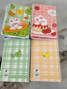 4 دفاتر ملاحظات حلزونية بحجم A5 - غلاف ناعم متين، يومية، دفتر حسابات، دفتر ملاحظات، تجليد سلكي مزدوج، مناسب للطلاب والمكتب والمحترفين (ألوان عشوائية)