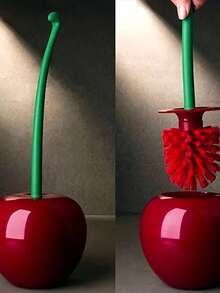 1 Set kreative Kirsche Toilettenbürste, einzigartige Toilettenbürste und Halterung