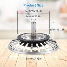 1pc Upgraded Kitchen Sink Strainer, Stainless Steel Sink Drain Filter Replacement, For Food/Hair Catcher - Fits UK Sink Hole Diameter (84mm)