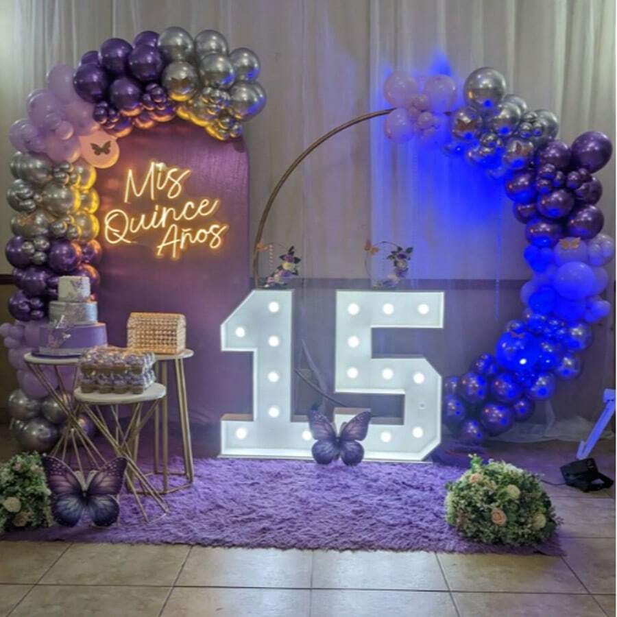 1pc Light Up Digital Marquee Frame 73cm/28.7inch Cool Lights KT Board Number 0-9 Plug-In KT Board Party Decorative Light 13 15 21 30 40 50 60 Birthday Party Anniversary Deco - trắng - Xem 1