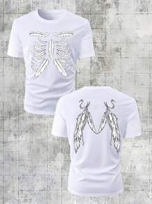 180g Premium Pure Cotton T-Shirt - Feather Ribcage Design - Breathable & Soft - Perfect For Everyday Wear