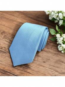DOZE GOLDEN Men's Ties Slim Tie STRIPED TWILL FABRIC Casual, Perfect For Friends As A Gift Wedding Daily Use - 淺藍色 - 查看 4