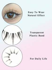 Asiteo Manga Lashes 5 对仿貂皮睫毛自然短款全条睫毛透明带柔软睫毛延长