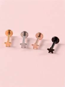 4 件心形设计耳钉 情人节、妈妈、母亲、母亲节、礼物 - 彩色 - 查看 16