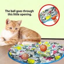 Interactive Cat Hunting Mat Toy, Polyester Peek-And-Play Cover For Indoor Cats - Stimulating Hide And Hunt Game Accessory