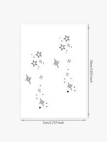 1 件简约时尚多风格星星图案 Y2K 风格临时纹身，防水防汗，适合情侣和人们日常使用 - 黑色 - 查看 2