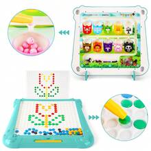 2 In 1 Magnetic Disk Drawing Maze Puzzle Table Toy Double Sided Card Puzzle Table Toy - Blue and White - View 3