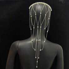 1 件波西米亚风格珍珠头带，多层流苏发链，女士发饰，西方珠宝，新娘婚礼装饰 - 彩色 - 查看 11