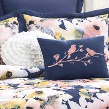 LUSH DECOR Floral Watercolor Comforter Blue 7Pc Set Full/Queen Halloween-Fall Decor-Room Decor - 藍色 - 查看 2