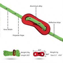 8 PCS Reflective Tent Guy Ropes With Aluminium Tensioner 4MMx4M Heavy Duty Paracord Camping Rope Kit For Tent Tarp Hammock Outdoor Survival Gear Windproof Guide Ropes With Storage Bag Orange