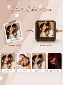 1件定制手摇相册，个性化翻页动画相框，带灯光和音乐的机械相册，家居装饰，迷你翻页相册相框，生日、周年纪念日、情人节、母亲节、父亲节、圣诞节礼物，送给妈妈、爸爸、情侣、家人的礼物，多功能、耐用、装饰性强、可重复使用、精致、时尚、高品质、色彩丰富、现代、定制、个性化、独特，送给他的理想礼物，送给她的理想礼物，送给男朋友、爸爸、女朋友、妈妈、家人、朋友，茶室、家居、花园、办公室，周年纪念日、情人节、母亲节、生日、父亲节、毕业典礼、婚礼、乔迁之喜、办公室装饰，优雅生活 - 客製化照片和音樂 - 查看 9