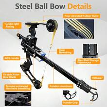 New Yinglong Steel Ball 50-Shot Compound Bow Portable Lightweight Steel Ball Archery Dual-Purpose Outdoor Adult High Precision And Stable Shooting Compound Bow Long Range Slingshot, Ergonomic Grip, Outdoor Sports Legal Equipment - Gói sang trọng (Đèn xanh) - Xem 4