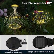 4pc Solar Fireworks Lights Outdoor Waterproof Garden Fairy Light Outside Solar Sparkles Landscape Lights 120 LED Decorative Outdoor For Backyard Patio Pathway Lawn Party Walkway Decor, 4 Pack