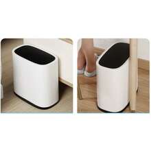 12 Liter Rectangular Plastic Trash Can Wastebasket Slim Wastebasket For Bathroom. Black