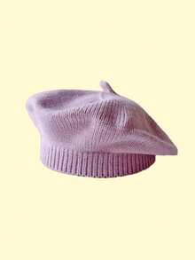 1 件婴儿贝雷帽幼儿画家帽儿童秋冬保暖无檐小帽小男孩女孩法国艺术家针织帽 0-4 岁 - 彩色 - 查看 11