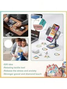 Anxiety Relief Stickers, Anxiety Sensory Colorful Stickers, Textured Sensory Adhesives, Can Relieve Stress, Very Suitable For Use On Desks, Classrooms, Key Chains, Mobile Phone Back Covers, Etc., A Variety Of Colors And Styles Are Available, Effectively Relieve Stress And Anxiety. - Multicolor - View 5