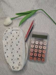 1pc Gradient Dopamine Calculation Mechanical Keyboard Round Shape, 10 Digit Large Display Suitable For Finance, Accounting, Students, Office Use, Ins Style, High-End Color, High Cost Performance (Random Shipment Of New And Old Versions)Need To Prepare Two Pcs AAA Battery 1.5v,School Supplies,Back To School