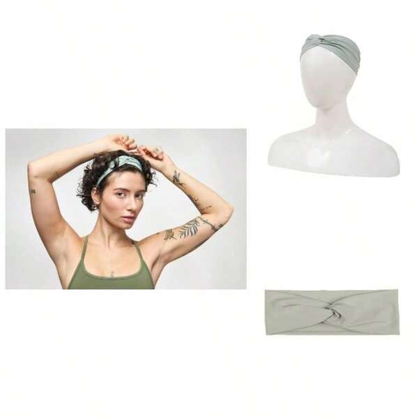 Sport Lycra Head Wrap 1Ct, Green, QuickDry Headbands For Women Men, Versatile Hair Accessories With SportLevel Grip, All Hair Types