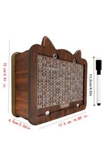 Wooden Piggy Bank, $5000&$10000 Challenge Coin Cat Piggy Bank, With Currency Target And Numbers, Including Whiteboard Pen, Christmas Gift - Multicolor - View 11