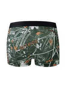 6 piezas de bóxer tipo slip para hombres con estampados de animales y letras en graffiti, ropa interior suave, elástica y delgada con diseños modernos