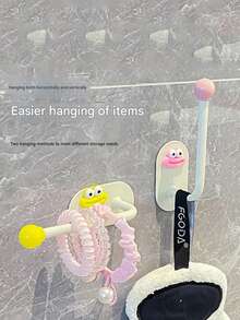 多巴胺挂钩发圈收纳架浴室发饰发夹皮筋头箍钩发绳饰品粘钩 - 彩色 - 查看 9