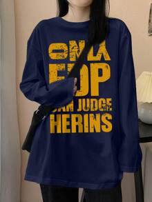 New For Autumn/Winter Cute Casual Print All-Match Long Sleeve T-Shirt Ladies Tops