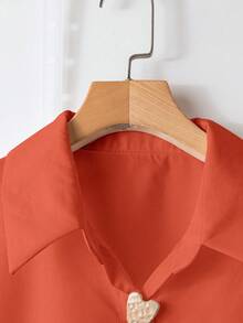 Blusa holgada y casual con estilo para mujer - Naranja - Ver 4