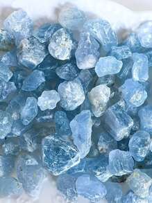 QYDCX 50/100/200g Cluster de Cristal Cru de Celestita Azul - Pedras de Cura Boho para Joalheria DIY e Decoração Doméstica | Espécimes Minerais Azul Celeste com Detalhes de Cristal, Decoração Mineral Calmante, Suprimentos Artesanais Metafísicos