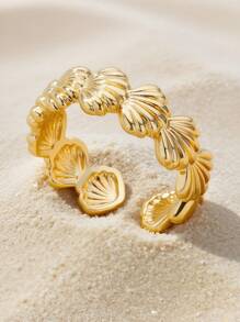 3pcs 18K Gold Plated Stainless Steel Adjustable Ring With Shell And Starfish Design, Gift Set - 3-piece Set No. 1 - View 9