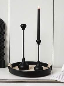 1 buc Suport de lumânare din lemn negru în formă de lacrimă, Suport minimalist pentru lumânări Wabi-Sabi și aromaterapie, Suport înalt romantic francez pentru lumânări, Potrivit pentru decorul casei, Suport de lumânări pentru sufragerie și sufragerie, Decor pentru evenimente și petreceri de nuntă, Cadou