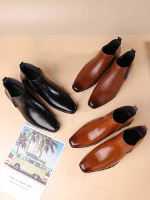 Men's Leather Chelsea Boots, High-End Versatile High-Top Leather Boots, Elegant Essential For Men, Suitable For Teen Summer Casual, Outdoor Athletic, Vacation Travel, Graduation Gifts, Birthday Dress Accessories