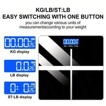 High Definition Digital Weight Scale - Large LCD Display, Battery-Powered, Max 180kg/396.8lb, Home Bathroom Scale For Accurate Body Weight Measurement, Battery Not Included, 26x26cm/10.23x10.23inch, Bathroom Scale|Modern Weight Scale|Battery Powered Scale(No Bluetooth Function) - Black - View 7