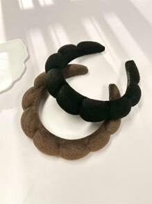 1个/3个/4个装女士拿铁海绵云朵发箍，可爱百搭宽发箍，防滑发带，优雅波西米亚风，适合秋冬季节，发箍发饰头饰