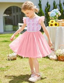 Toddler Tutu Dress Little Girls Summer Tulle Backless Party Birthday Cotton Dresses 2-6Y