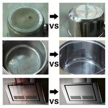 1pz Pasta de limpieza de acero inoxidable, crema limpiadora mágica para manchas de aceite rosa, limpiador para estufas, cocinas de gas, campanas, ollas y sartenes, herramientas mágicas para eliminar el óxido de la cocina, crema desincrustante, suministros de limpieza de cocina, herramientas de limpieza, adecuado para baños y cocinas 500g - Gris - Ver 6