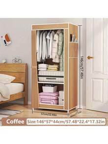 02Closet Armario Organizador de Ropa Minimalista , Armable y Portátil, con Cubre polvo - Multicolor - Ver 1