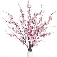 Artificial Cherry Blossom Flowers 4 Pcs Faux Cherry Blossom Stems Faux Silk Cherry Blossom Branches 41'' Fake Flowers Long Stems For Vase Arrangements Home Wedding Table Decor (Pink) KF - 粉色 - 查看 1