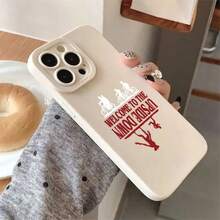 Funda para teléfono Patrón de bienvenida Impresión Mate Teléfono Ojos Cubierta suave para teléfono 360 grados Adecuado completo 16 11 12 13 14 15 Pro XR X/ XS 8 Plus SE Smartphone - Blanco marfil - Ver 6