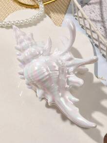 Pinza para el cabello con conchas marinas de colores, accesorio para el cabello de gran tamaño y antideslizante con estilo oceánico para vacaciones en la playa, elegante accesorio para el cabello tipo garra para mujeres, accesorio para peinado de ola oceánica semi-recogido para vacaciones en la playa, pasador de estilo bohemio, dulce y elegante de moda para mujeres